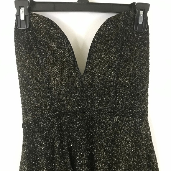 Windsor Dresses Windsor Gold Glitter Sparkle Strapless Dress M Poshmark